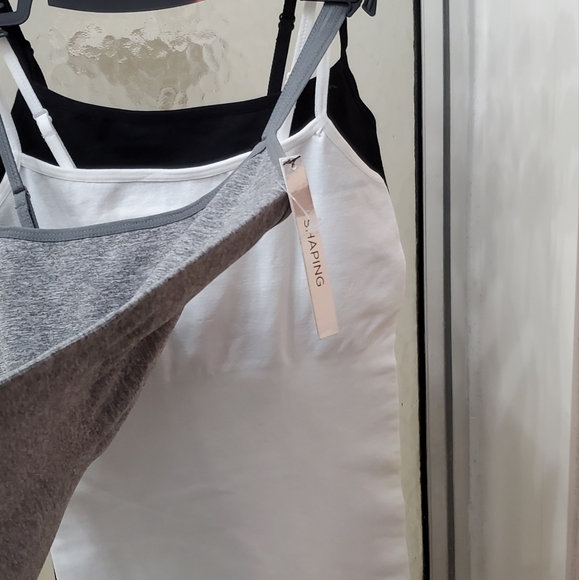 NWT MarylynMonroe 3PK Spaghetti Sleeves Seamless Shaping Camis;B/W/G;Sz … - Picture 8 of 13